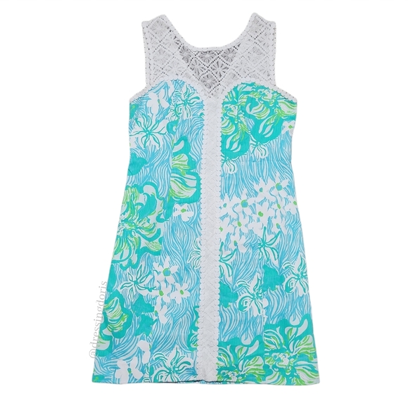 Lilly Pulitzer Dresses & Skirts - Lilly Pulitzer Sofia Lace Shift Dress Lagoon Green